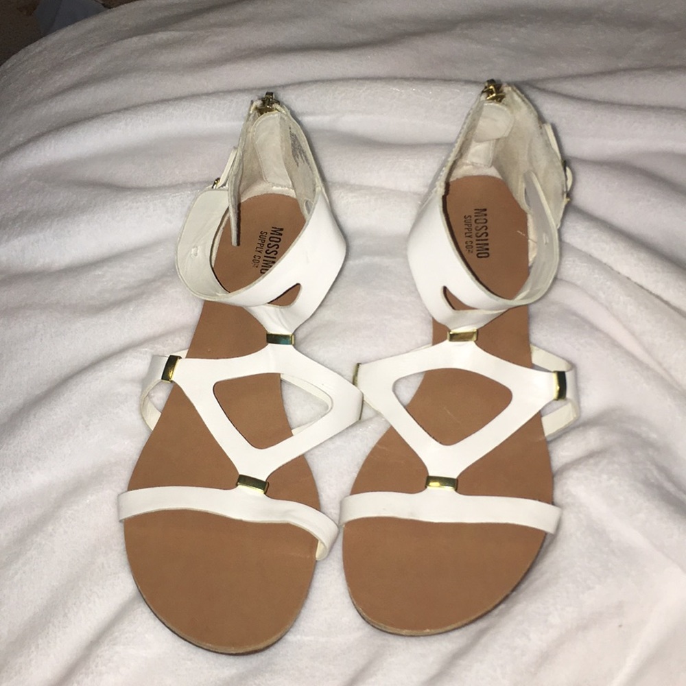 white sandals